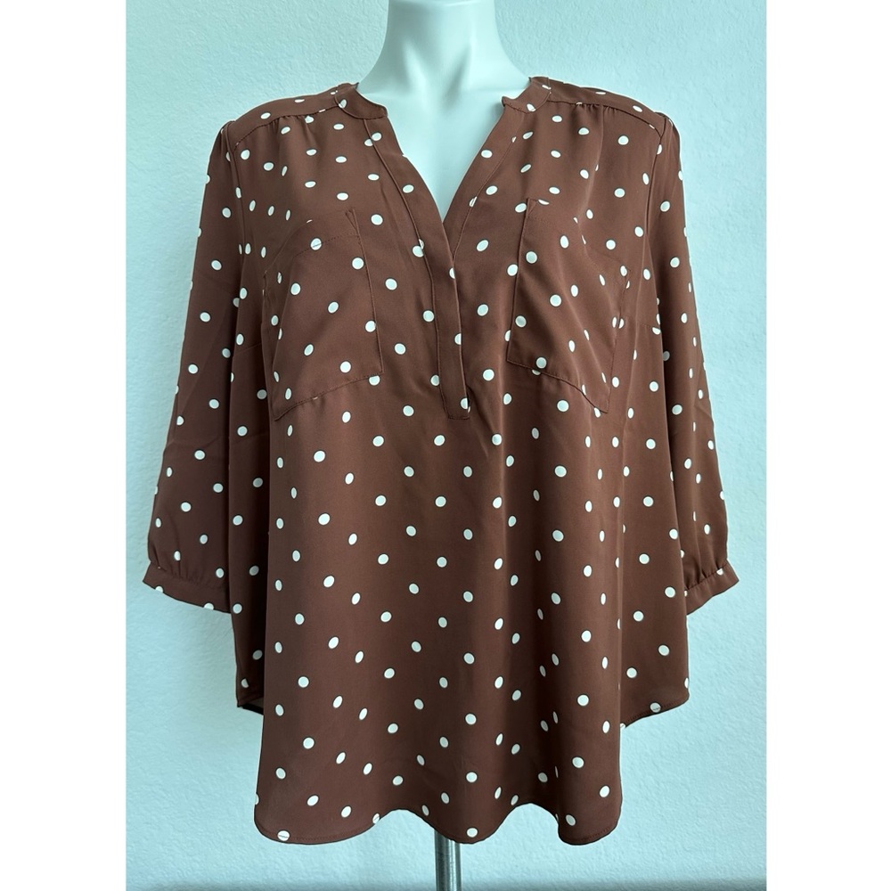 Torrid Brown and White Harper Top Size 1 NWT